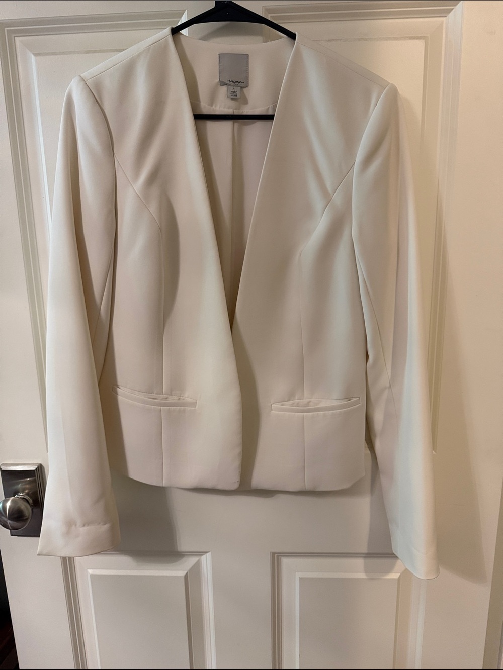 Halogen Cream Open-Front Tailored Blazer
